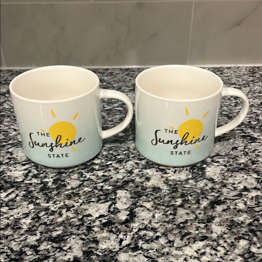 Bundle Set of TWO Threshold Sunshine State White Mugs